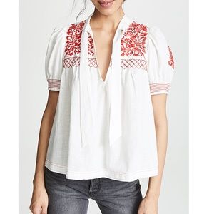 Free People Dreaming About You Embroidered Top XS